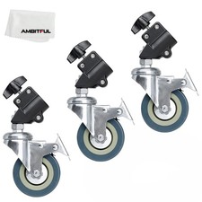 3X Light Stand Wheels Install Diameter of 22mm, 360  Adjustable with Locking ...