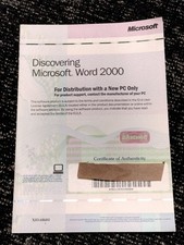 Microsoft Word 2000 Software booklet pamphlet BOOK X03-68684 Key COA only
