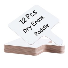 8x10 Inch Dry Erase Paddle Handheld Wooden White Board Double Sided 12 PCS