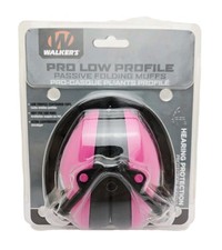 Walker's Pro Low Profile Folding Hearing Protection Ear Muffs Pink GWP-FPM1-PNK