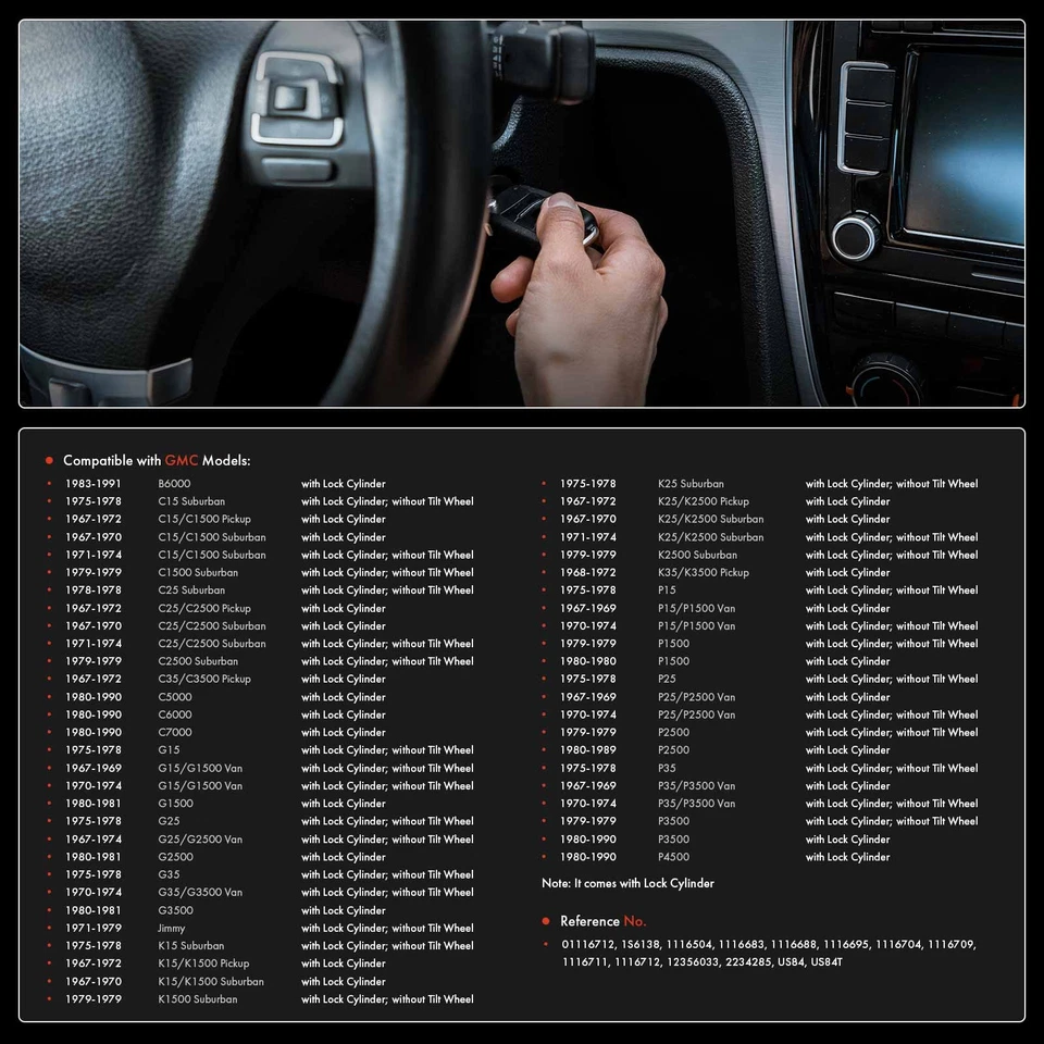 Ignition Starter Switch with Lock Cylinder for GMC C1500/C2500 Suburban Jimmy - Image 3 of 4