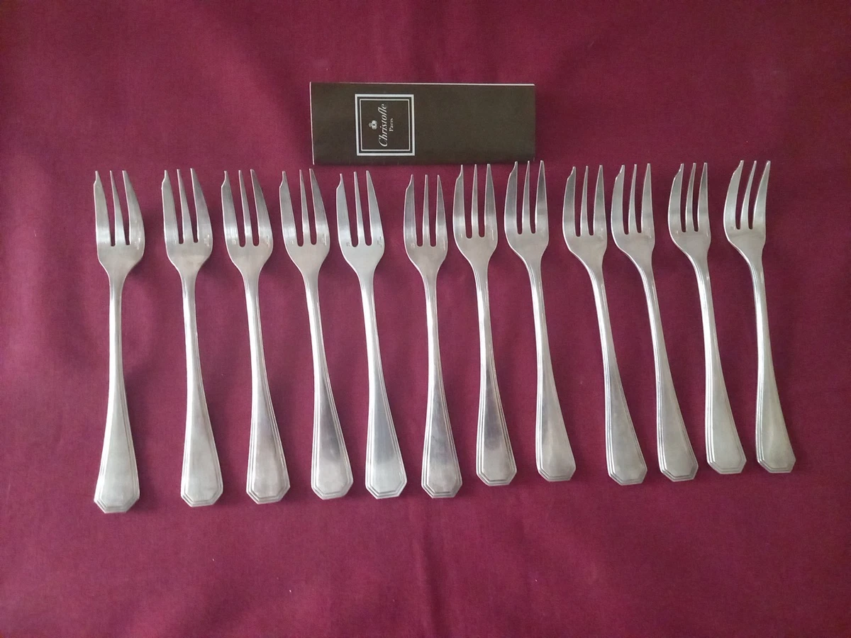 Ensemble de 12 fourchettes et 12 cuillères en métal argenté 84g