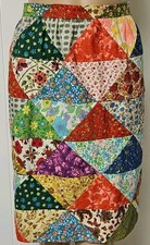 Vintage Patchwork Quilt Pencil Skirt 27  Waist Handmade Cottagecore Small 