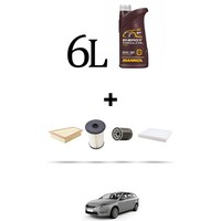 Hoffcar Wartungskit 4 Filter Und 6L ÖL FüR Ford Mondeo IV 1.8 Tdci 74Kw Ab 20