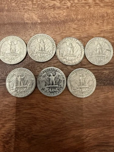 Lot of 7 Constitutional Silver Quarters-1.266 Troy oz Fine Silver Coins