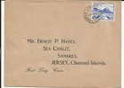 Jersey, FDC, 1943 to Samares, pre printed envelope, blue 2.5d