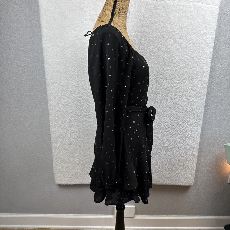 Женщин надежном мини-платье оборки черное золото звезды темно фея прихотливый ведьма M - Изображение 4 из 4