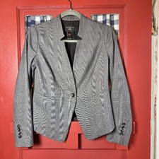 Ann Taylor Factory Women's Petite Gray Long Sleeve Button Front Blazer Size 2P