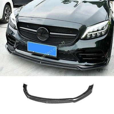 For Benz C-Class 2019-21 Front Bumper Lip Spoiler Bodykit Refit Dry Carbon Fiber