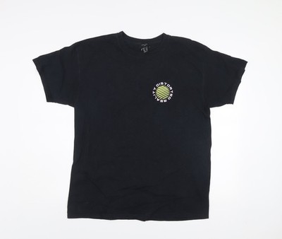 New Look Herren T-Shirt schwarz Medium Grafikdruck - verzerrt Reality Style