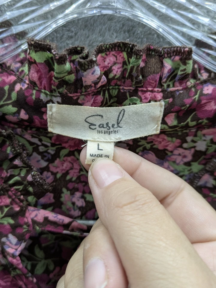 Blusa ajustada para mujer grande boho cottagecore cuello atado gasa top Fairycore Foto 3 de 4