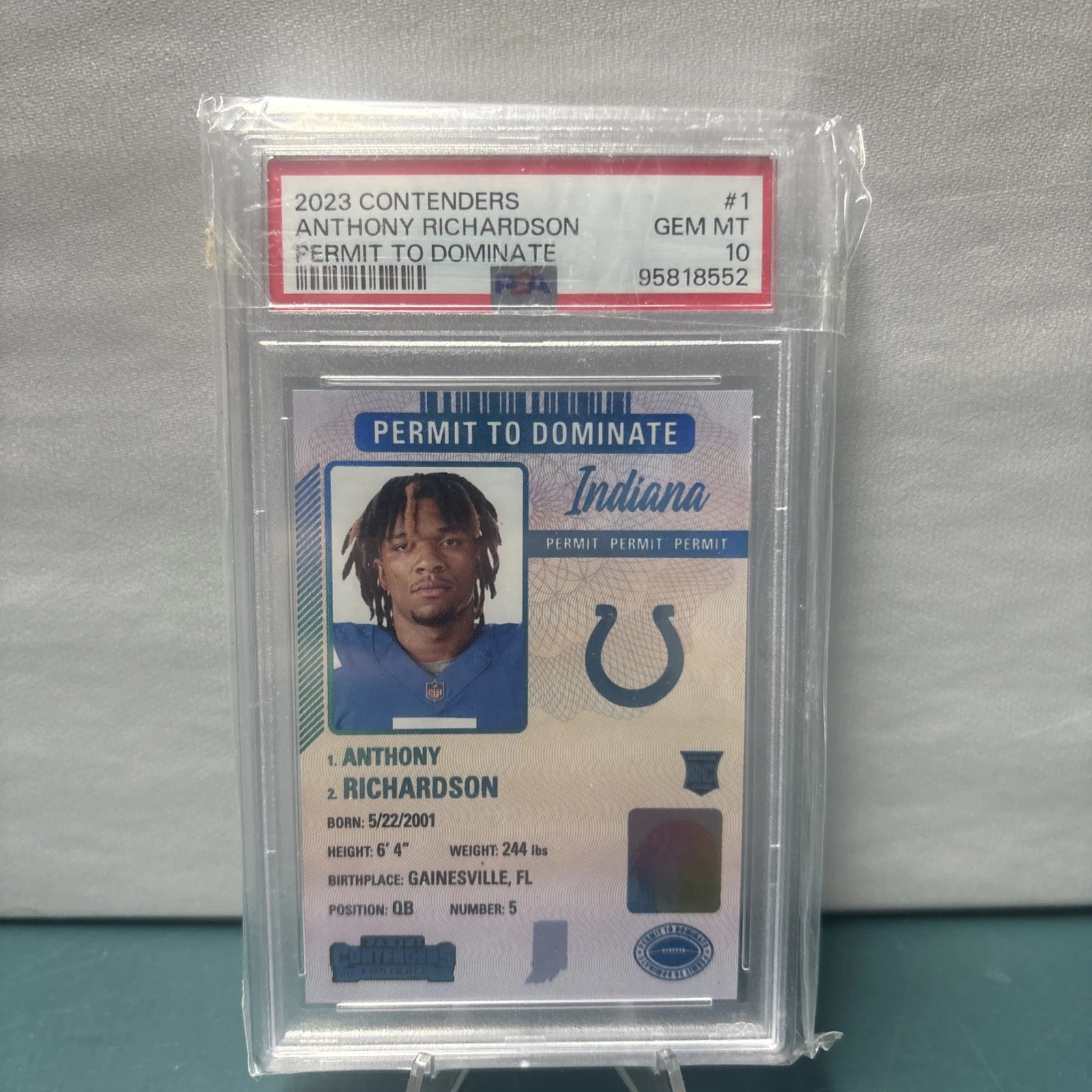 Anthony Richardson Panini Contenders Permit to Dominate #1 Base