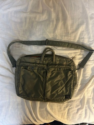 #ad PORTER Yoshida TANKER 2Way Briefcase Shoulder Bag Sage Green from Japan $169.00