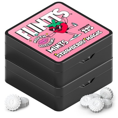 Flintts Mints Strawberry Stash - Sugar-Free, Dry Mouth Relief, Vegan Lozenges