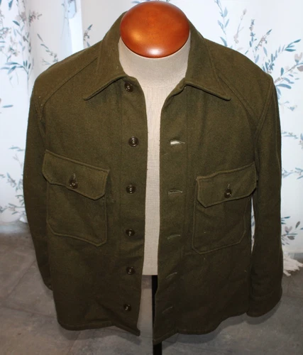 Vintage 40s WW2 Wool Military Button Up Shirt (Fits Like A Large)