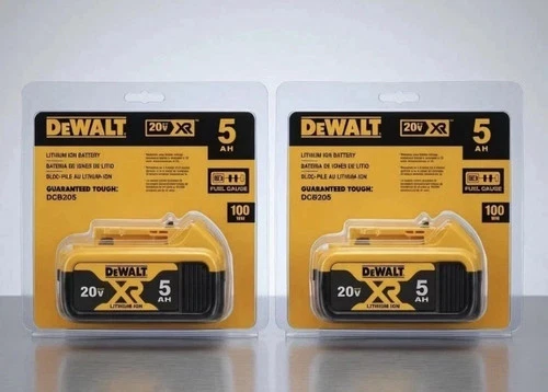 2 x DEWALT DCB205-2 20V Max XR 5.0Ah Lithium-Ion Battery 2 Pack