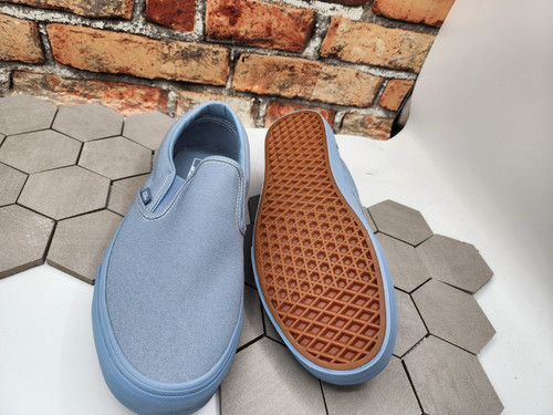 Vans Classic Slip-On Pastel Mono Dusty Blue Sz 11.5 UNC Men New Rare Sneakers