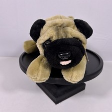 Pug Aurora Flopsies Dog Bean Bag Plush Tongue Out