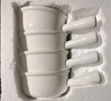 Set of 4 French Onion Soup Bowls with Handles 20 Ounce Ceramic Crocks 