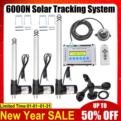 6000N Solar Panel Tracking System Dual Axis W/ 12V Linear Actuator W/ Anemometer