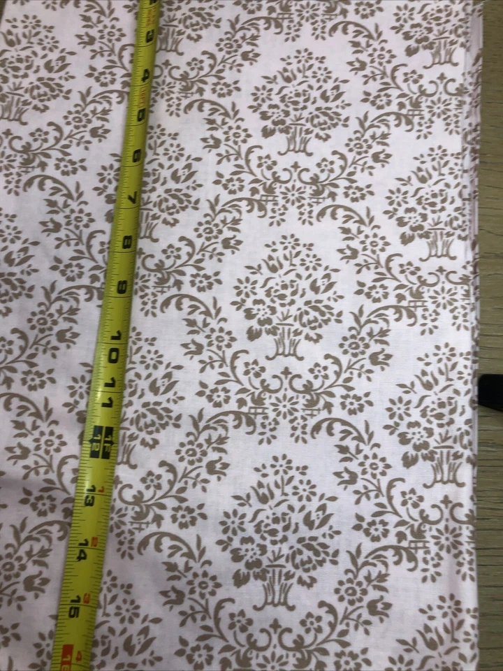 Papel pintado Westminster Fibers #AT14 tela rosa/tostada de Annette Tatum 2007 2 yardas Foto 3 de 4