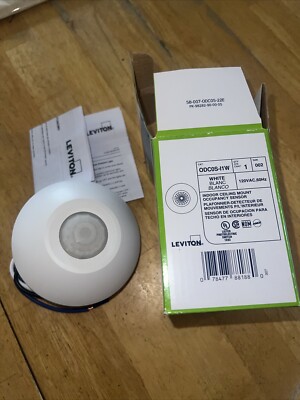 Leviton ODC0S-I1W Self Contained Ceiling-Mount Occupancy Sensor/Switching Relay