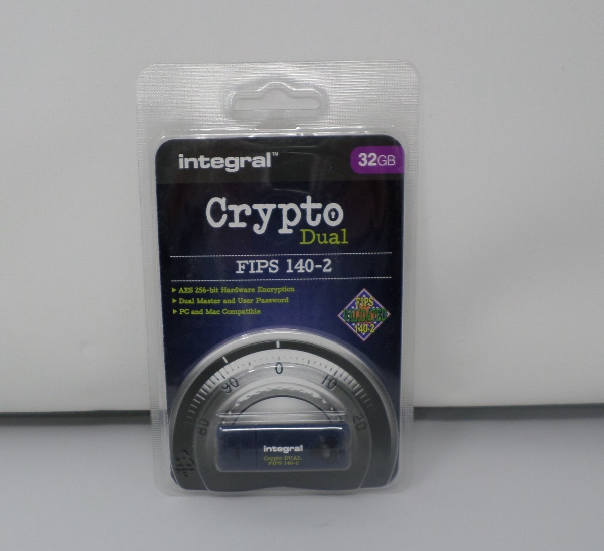 Integral 32GB Crypto Dual FIPS 140-2 USB 2.0 New, Sealed Packaging!