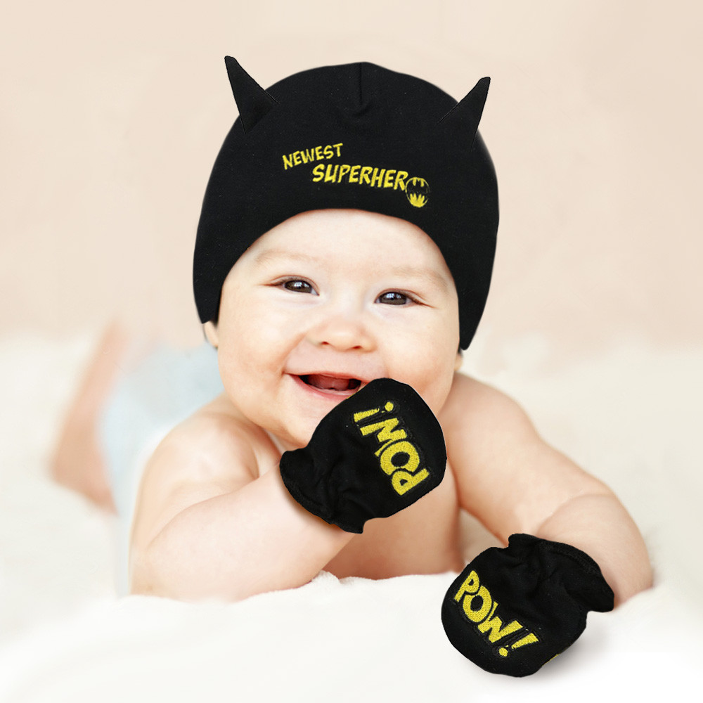 〈milestone〉 DC Comics Baby Boys Batman 3 Piece Take Me Home Set: Hat, Bootie