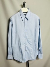 versace dress shirt button mens blue light weight long sleeve classic Sz 42 XL