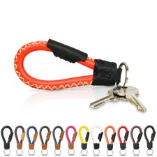" Bangkok " - Tumatsch-Leder Real Leather Keychain Black Orange