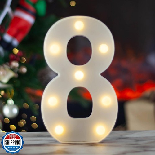 LED Marquee Numbers, 0-9 Light Up Letters, Battery Powered LED Letter Lights