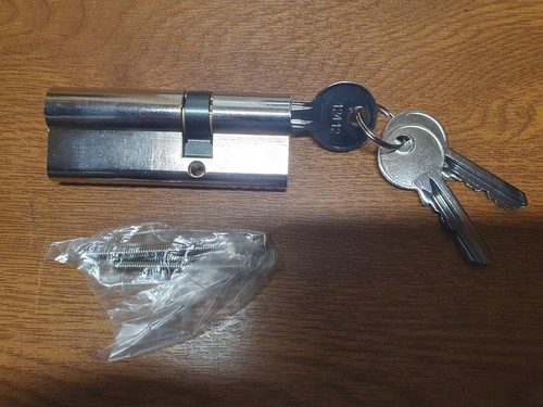 Cylindre De Serrure Barillet 30 X 50 Mm – Avec 3 Clés, Inox, Universel, Neuf