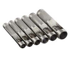 6pc Hollow Metal Leather Punch Set Punches Professional Wood Plastic Gasket