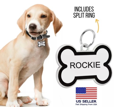 Custom LASER Engraved Personalized Stainless Steel Pet ID Tags Dog & Cat - Picture 3 of 12