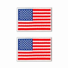 USA Flag Patches (2-Pack) American Flag Embroidered Iron On Patch Appliques