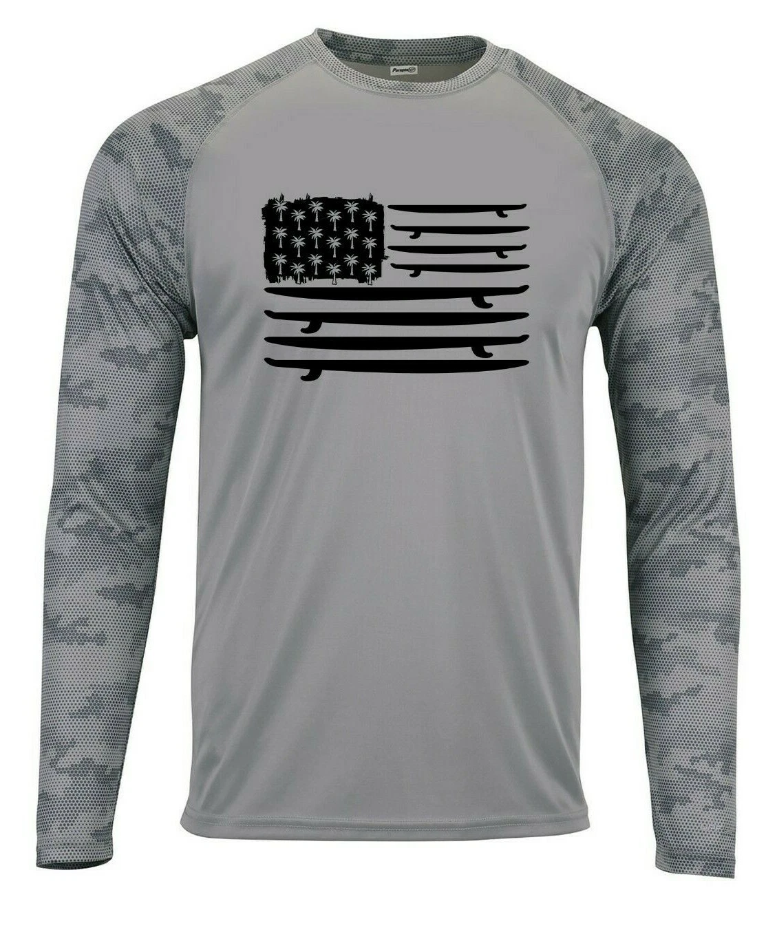 Surfing Flag Surf Water Sport Camo Long Sleeve UPF 50 T-Shirt UV Protection Gift