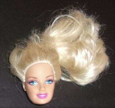 Barbie Doll Head Light Blond Hair Blue Eyes Open Mouth for OOAK