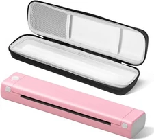 Portable Thermal Printer Wireless 8.5" X 11" iOS Android USB Bluetooth Case Pink