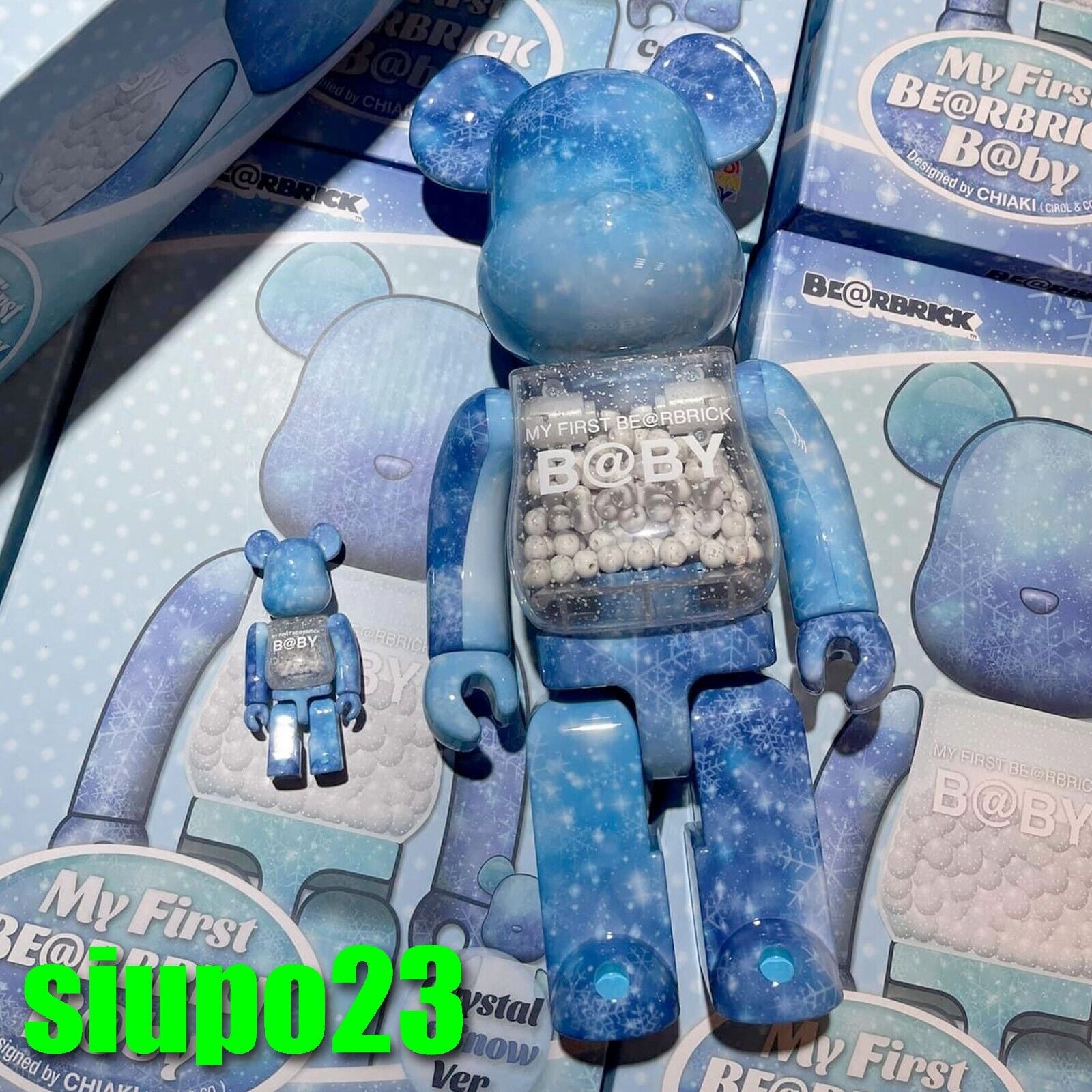 Medicom 400% + 100% Bearbrick ~ My First Baby Be@rbrick B@by Crystal of  Snow Ver