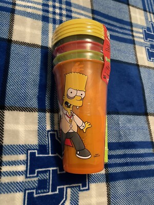 Zak The Simpsons Homer Bart Lisa 4-Pack Glow In The Dark Tumblers