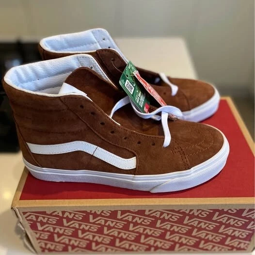 Scarpe da ginnastica Vans Sk8 Hi camoscio marrone taglia UK 4 5