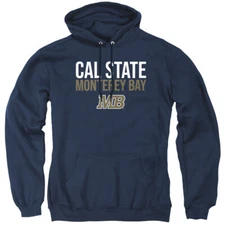 Cal State Monterey Bay Adult Pullover Hoodie Stacked, Navy, S-3XL