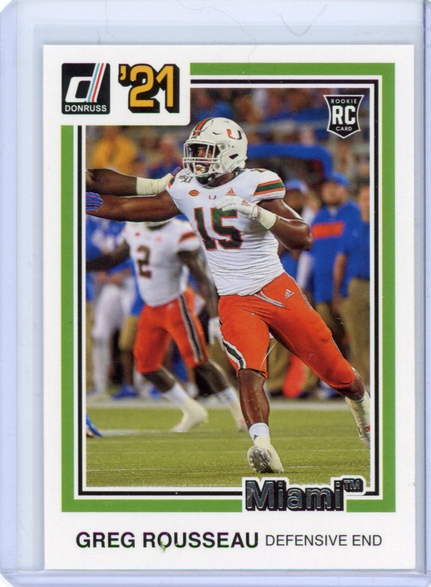 2021 Chronicles Draft Greg Rousseau Donruss Rookie RC Buffalo Bills