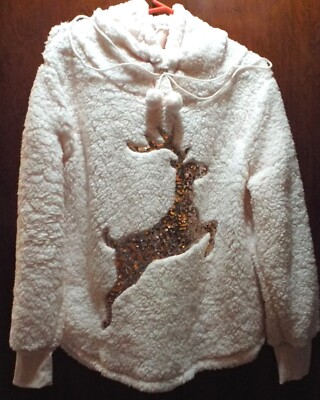 VENUS Top NEW Soft Pink  w/Gold/Bronze Deer Soft Cozy Fleece NICE Women's XL
