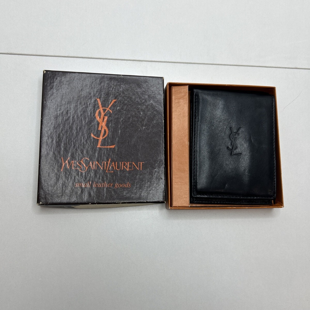小物 Yves Saint Laurent folding wallet YVES SAINT LAURENT Folded Wallet Bi-fold Leather Black Mens | eBay