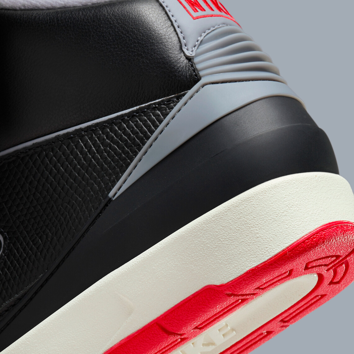 Nike Air Jordan 2 Retro Black Cement Grey Red White Sneaker