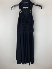 Evan Picone Black Faux Halter Empire Dress Rhinestone Detailing 4 Petite