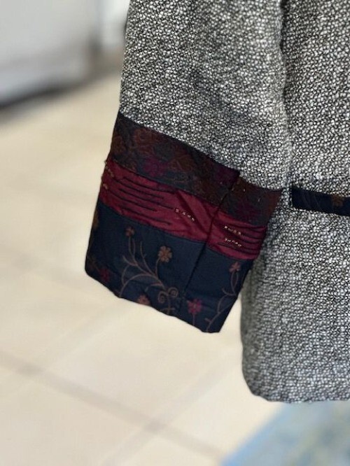 Womens Chico Jacket Button down pockets silk wool… - image 5