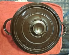 Vintage Le Creuset Cousances Enameled Cast Iron Dutch Oven Brown