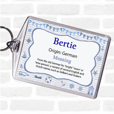 Bertie Name Bedeutung Taschenanhänger Schlüsselanhänger Keyring Maritim
